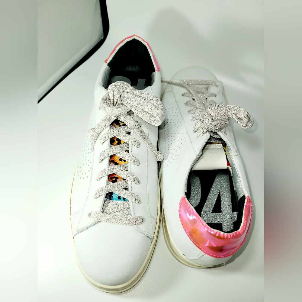 NWOT-❤️-P448-Ladies John Peakary Leather Sneakers-Sold at Dillards - Picture 13 of 16